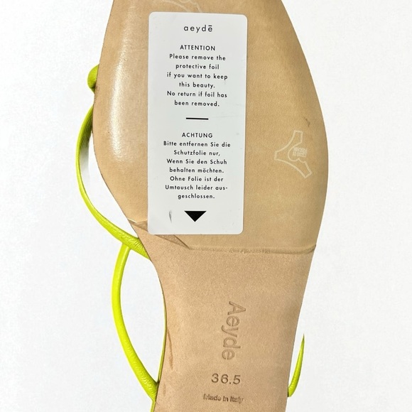 🌻NEW Aeyde Mina Hazelnut Sandals in Apple Green Size 36.5 EU / 5.5 US - Picture 10 of 11